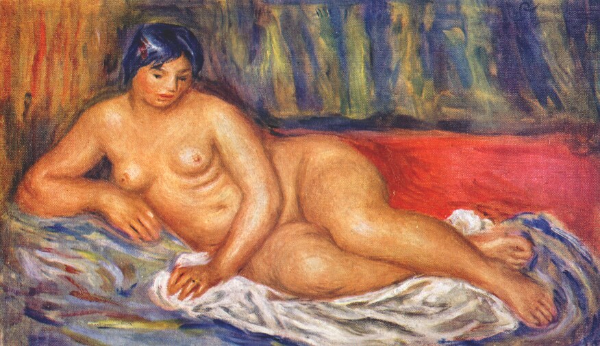 Nude girl reclining - Pierre-Auguste Renoir painting on canvas